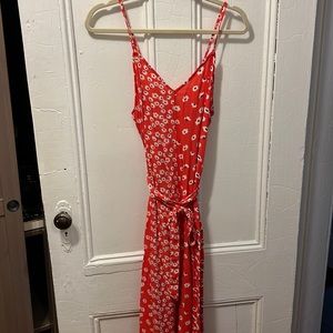 American Eagle red floral maxi dress